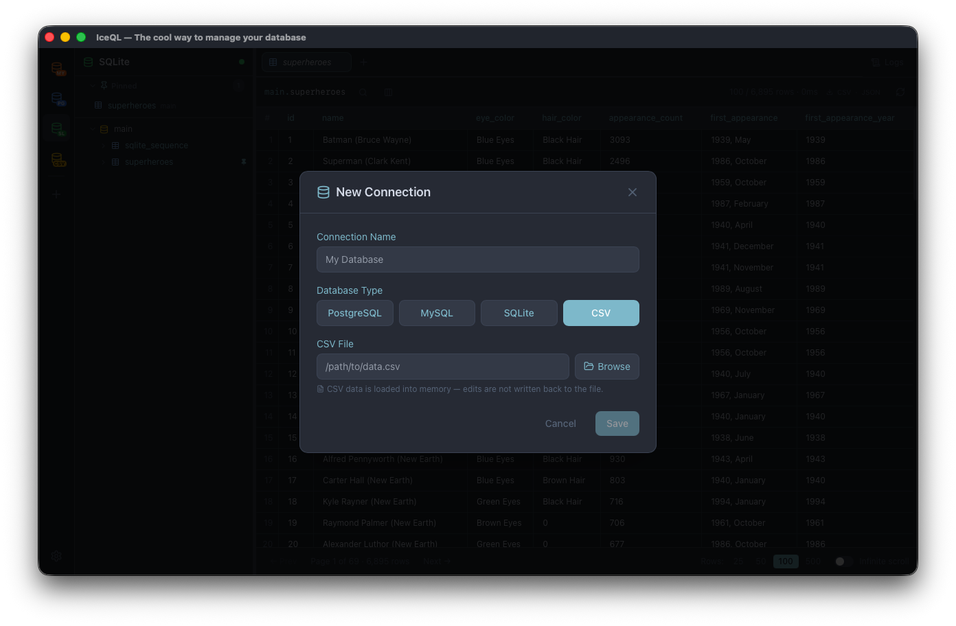 CSV Datasource